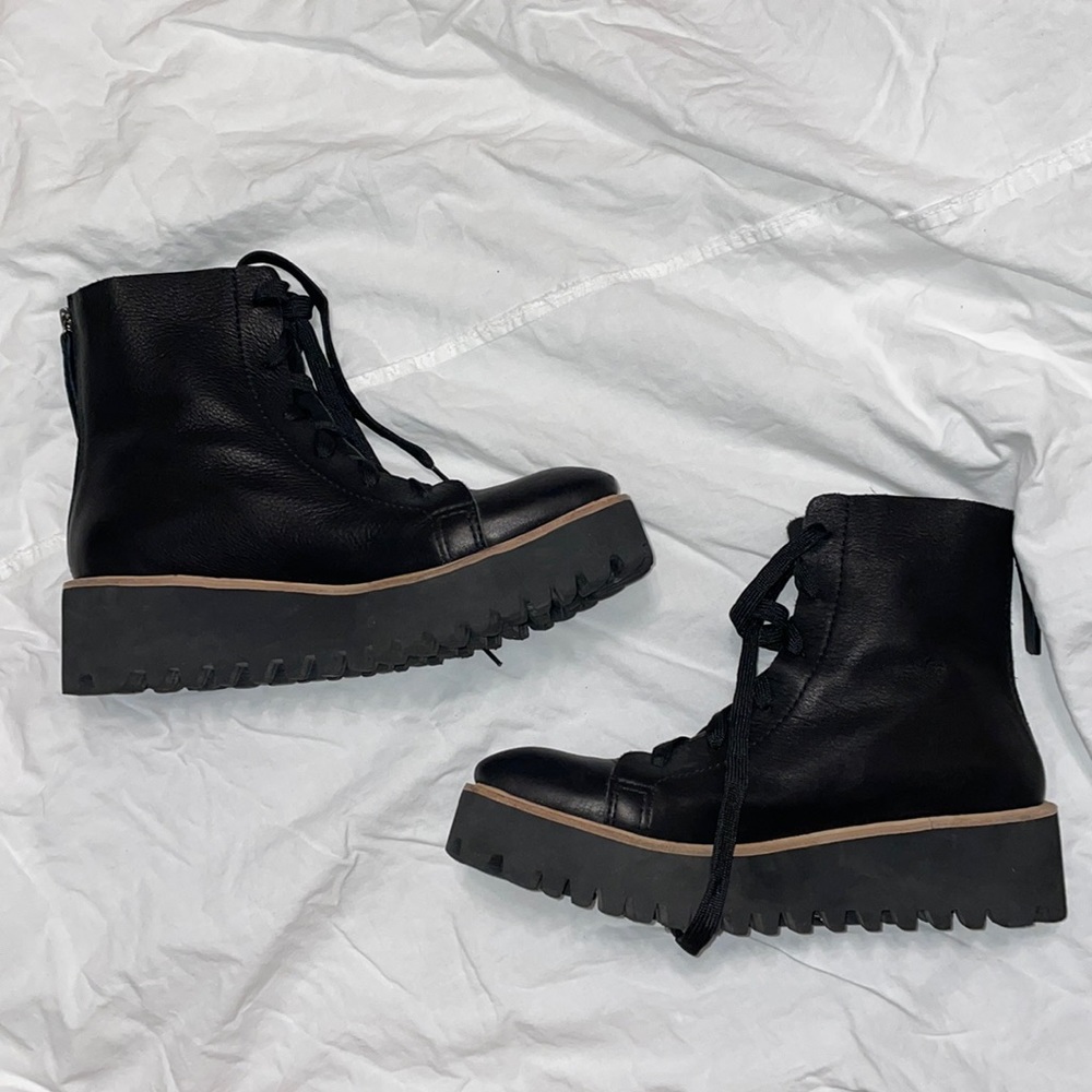 All Black Platform Moto boots.  sz 40